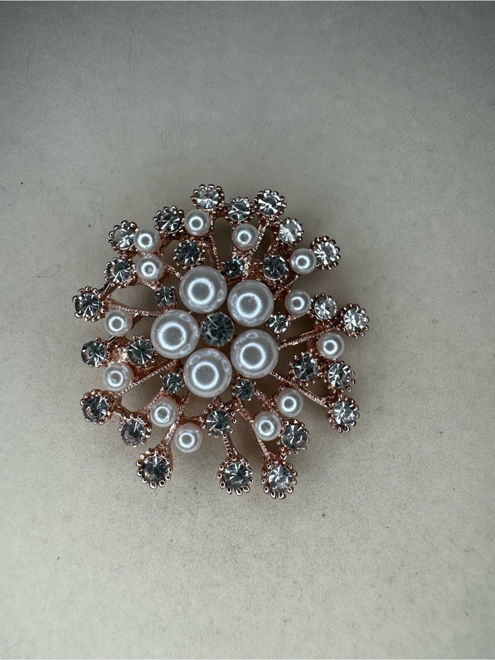 New Pearl & Crystal snowflake/Burst Brooch -